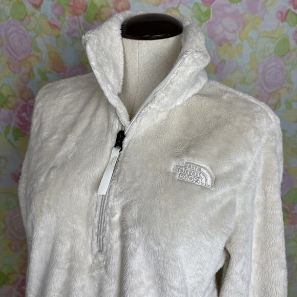 NWT! North Face Osito Half Zip-Womens MEDIUM Silken Fleece Jacket Gardenia White - Picture 4 of 15